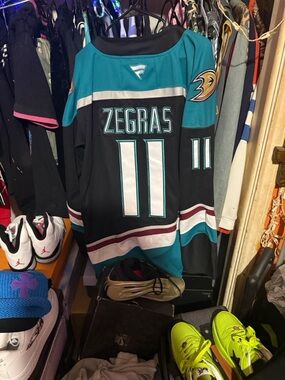 Fanatics Teal and Black Zegras #11 Hockey Jersey